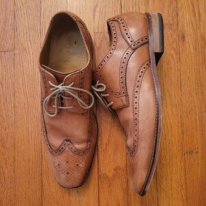 Cole Haan Air 12M Tan‎ Brown Leather Dress Shoes Wingtips GIRALDO